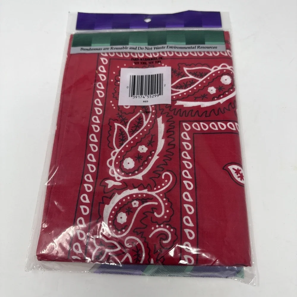 Pack Of 2 Bandannas Red Paisley 100% Cotton Extra Large